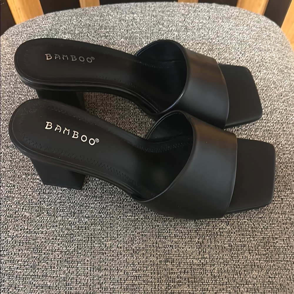 BAMBOO Black Women's Mules